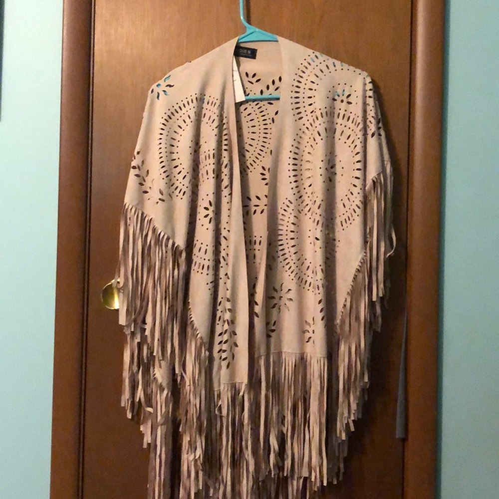 NWT Beige fringe kimono